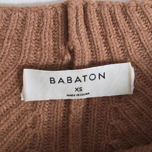 ARITZIA | Babaton Chalmers Sweater Wool Linen Blend Camel Brown Sz XS - Picture 6 of 8